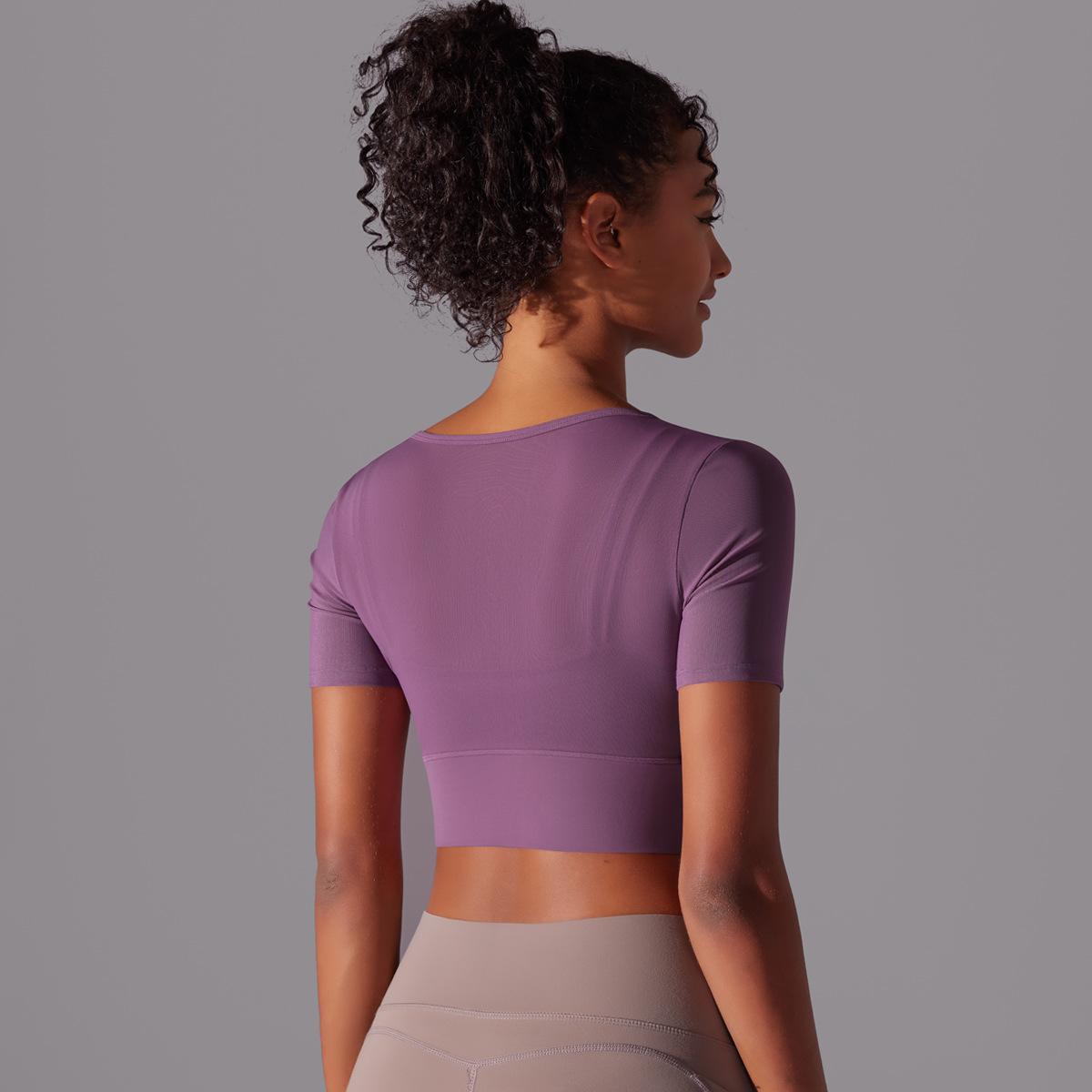 Sexy Spliced Mesh Running Fitness Yoga Top